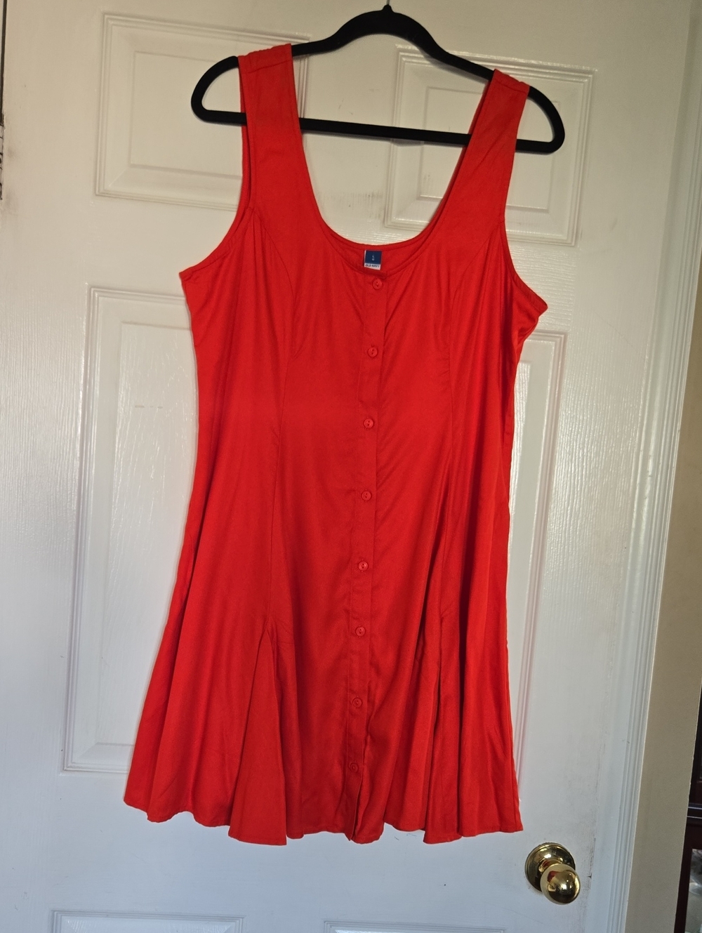 NWT Old Navy Red Sleeveless Button-Front Tank Dress